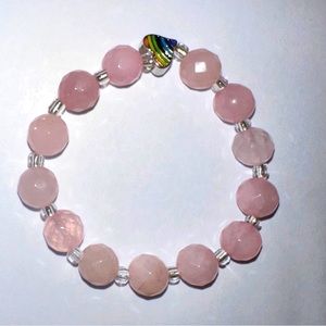 Rose quartz pride bracelet